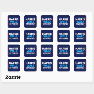 Harris Walz 2024 offensichtlich Quadratischer Aufkleber