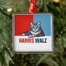 Harris Walz 2024 offensichtlich Red Blue Cat