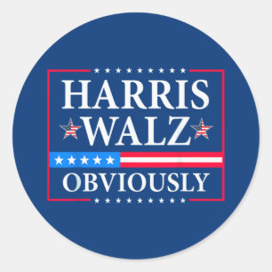 Harris Walz 2024 offensichtlich Runder Aufkleber