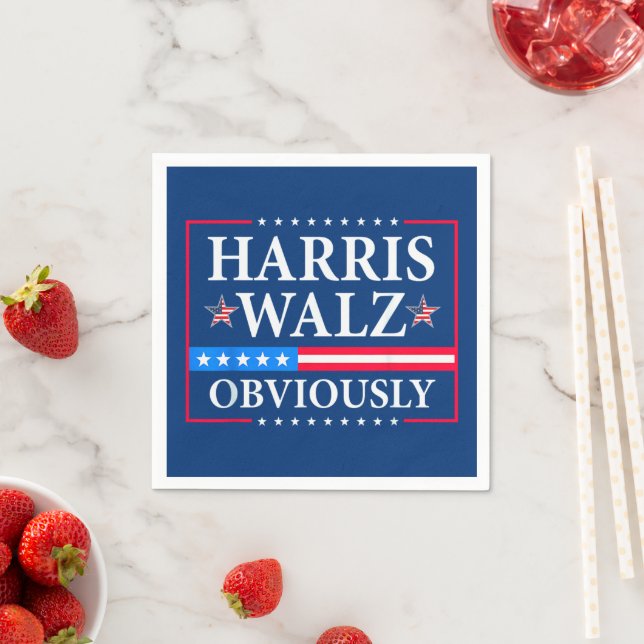 Harris Walz 2024 offensichtlich Serviette (Beispiel)