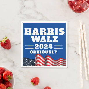 Harris Walz 2024 offensichtlich Serviette
