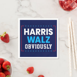 Harris Walz 2024 offensichtlich Serviette