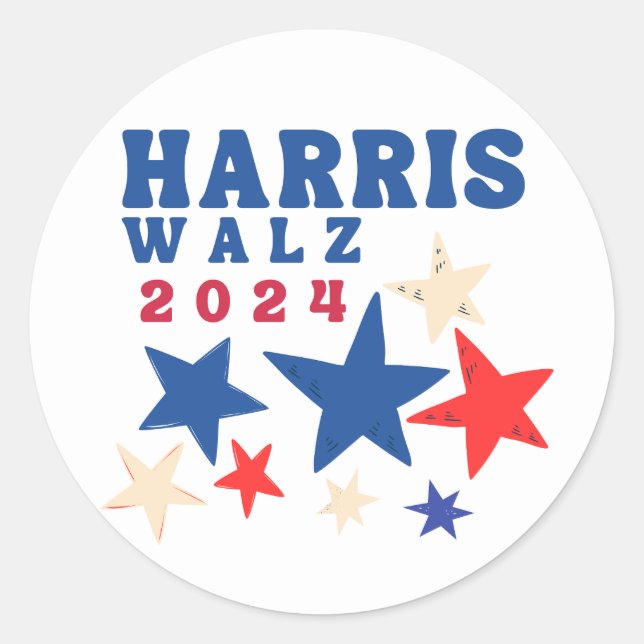 Harris Walz 2024 Party-Wahlen zum Demokraten Runder Aufkleber (Vorderseite)