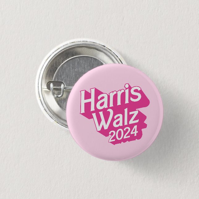 Harris Walz 2024 Pink Button (Vorne & Hinten)