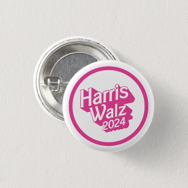 Harris Walz 2024 Pink Button (Vorne & Hinten)