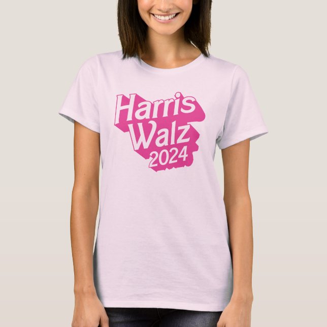 Harris Walz 2024 Pink T-Shirt (Vorderseite)
