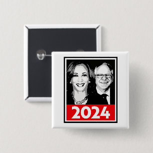 Harris Walz 2024 Poster Button