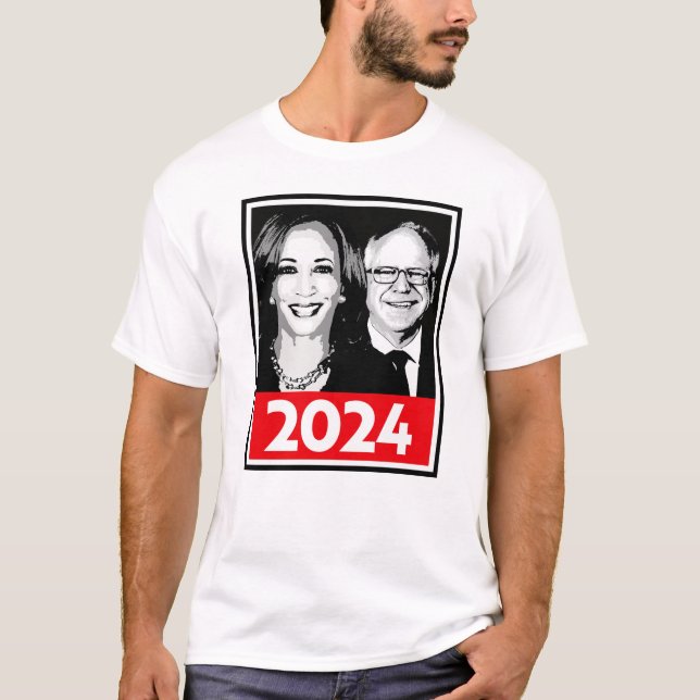 Harris Walz 2024 Poster T-Shirt (Vorderseite)