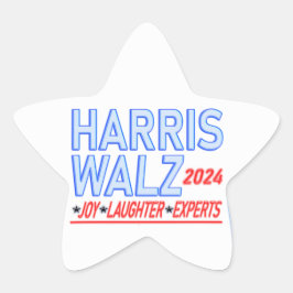 Harris Walz 2024 Präsident Stern-Aufkleber