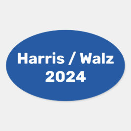 Harris / Walz 2024 Präsidentschaftskampagne Ovaler Aufkleber