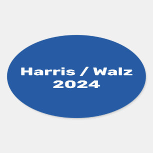 Harris / Walz 2024 Präsidentschaftskampagne Ovaler Aufkleber
