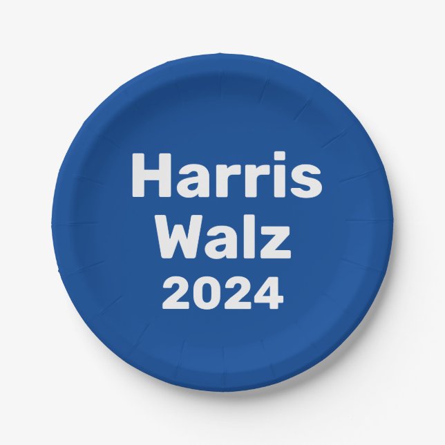 Harris / Walz 2024 Präsidentschaftskampagne Pappteller (Vorderseite)