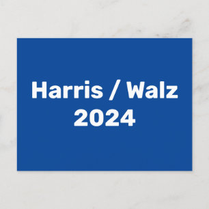 Harris / Walz 2024 Präsidentschaftskampagne Postkarte