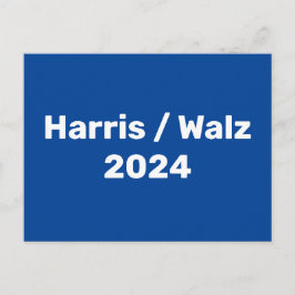 Harris / Walz 2024 Präsidentschaftskampagne Postkarte