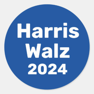 Harris / Walz 2024 Präsidentschaftskampagne Runder Aufkleber
