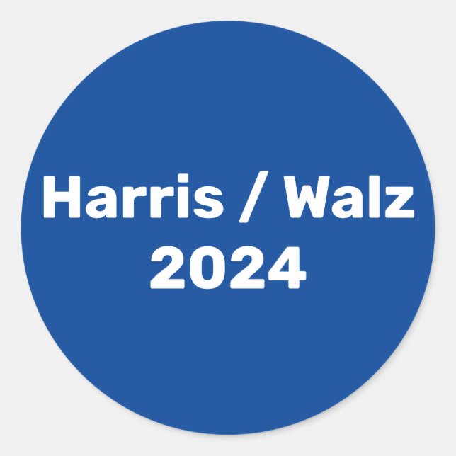 Harris / Walz 2024 Präsidentschaftskampagne Runder Aufkleber (Vorderseite)