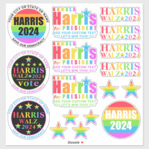 Harris Walz 2024 Pride Assortment 17 Politisch Aufkleber