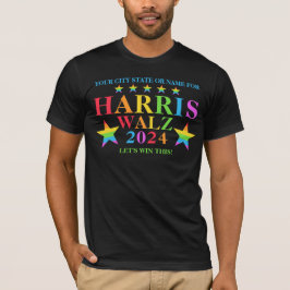 Harris Walz 2024 Pride Rainbow Stars Cool T-Shirt