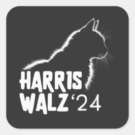 Harris Walz 2024 Quadratischer Aufkleber