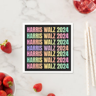 Harris Walz 2024 Rainbow Serviette