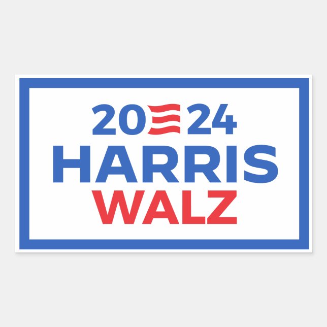 Harris Walz 2024 Rechteckiger Aufkleber (Vorderseite)