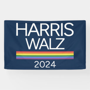 Harris Walz 2024 Regenbogen-LGBTQ-Stolzflagge Banner