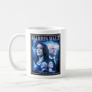 Harris Walz 2024 Retro 90er Stil Kaffeetasse