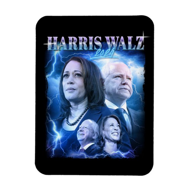 Harris Walz 2024 Retro 90er Stil Magnet (Vertikal)