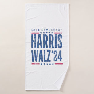Harris Walz 2024 Rette Demokratie Badehandtuch