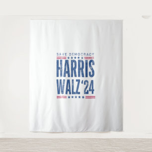 Harris Walz 2024 Rette Demokratie Wandteppich