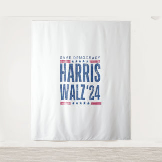 Harris Walz 2024 Rette Demokratie Wandteppich