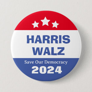 Harris Walz 2024 Rettete unsere Demokratie Button