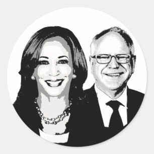 Harris Walz 2024 Runder Aufkleber