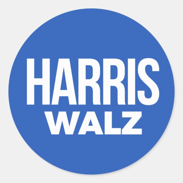 Harris Walz 2024 Runder Aufkleber (Vorderseite)