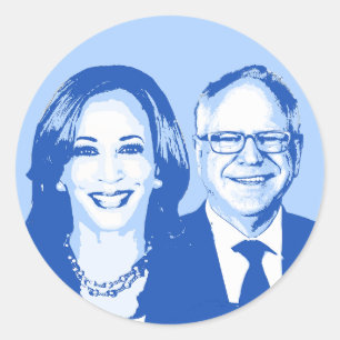 Harris Walz 2024 Runder Aufkleber