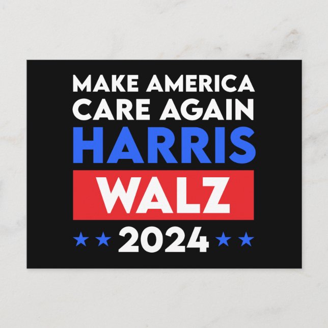 Harris Walz 2024 sorgt wieder für Amerika Postkarte (Vorderseite)