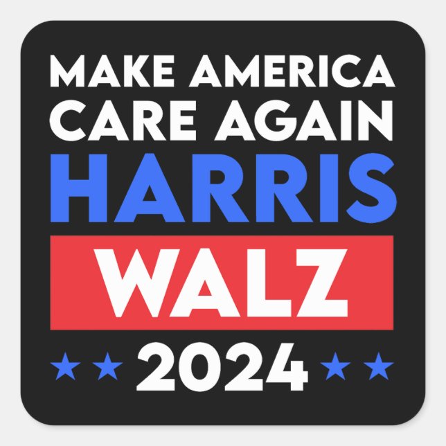 Harris Walz 2024 sorgt wieder für Amerika Quadratischer Aufkleber (Vorderseite)
