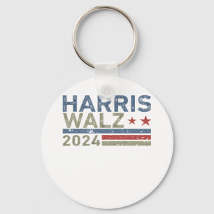 Harris Walz 2024 Text Retro Vintag Distressed Des Schlüsselanhänger