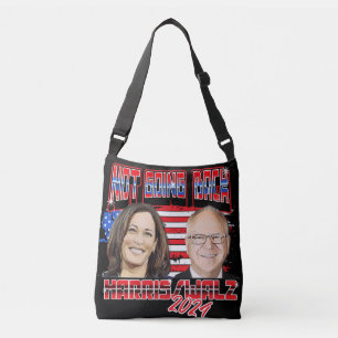 Harris Walz 2024 Tote Bag nicht zurückgehen Tragetaschen Mit Langen Trägern