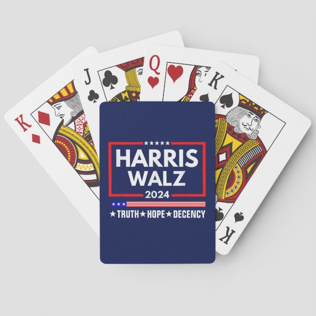 Harris Walz 2024: Truth Hope Decency Spielkarten (Rückseite)