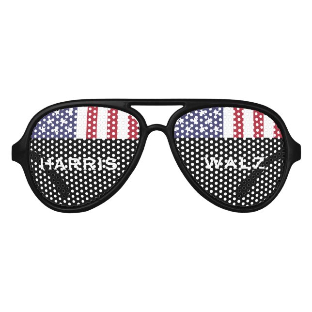 HARRIS WALZ 2024 USA Flag Party Aviators Partybrille (Vorderseite)