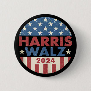 Harris Walz 2024 Wahl Kamala Harris Tim Waltz Button