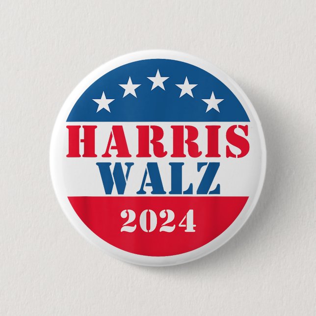 Harris Walz 2024 Wahl Kamala Harris Tim Waltz Button (Vorderseite)
