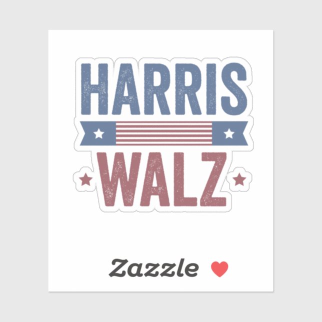 Harris Walz 2024 Wahl Kamala Tim Waltz Amerika Aufkleber (Blatt)
