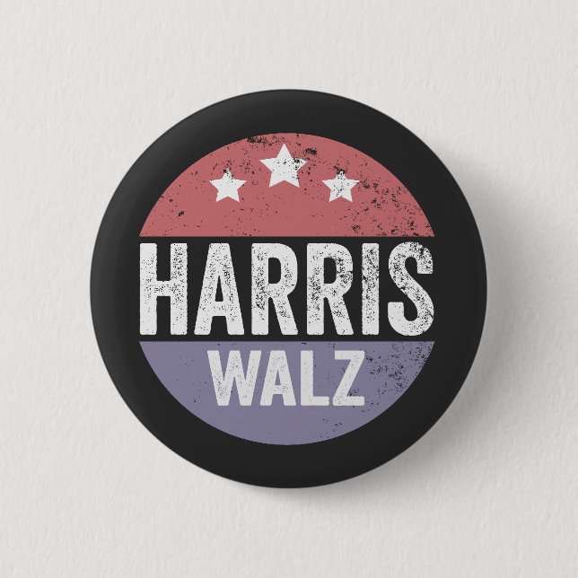 Harris Walz 2024 Wahl Kamala Tim Waltz Amerika Button (Vorderseite)