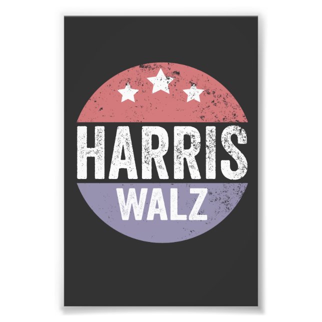 Harris Walz 2024 Wahl Kamala Tim Waltz Amerika Fotodruck (Vorne)