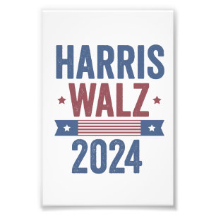 Harris Walz 2024 Wahl Kamala Tim Waltz Amerika Fotodruck