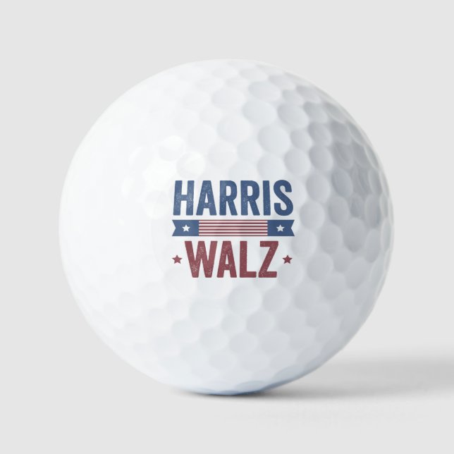 Harris Walz 2024 Wahl Kamala Tim Waltz Amerika Golfball (Vorderseite)