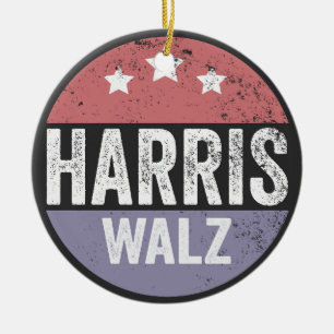 Harris Walz 2024 Wahl Kamala Tim Waltz Amerika Keramik Ornament