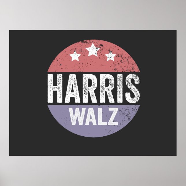 Harris Walz 2024 Wahl Kamala Tim Waltz Amerika Poster (Vorne)